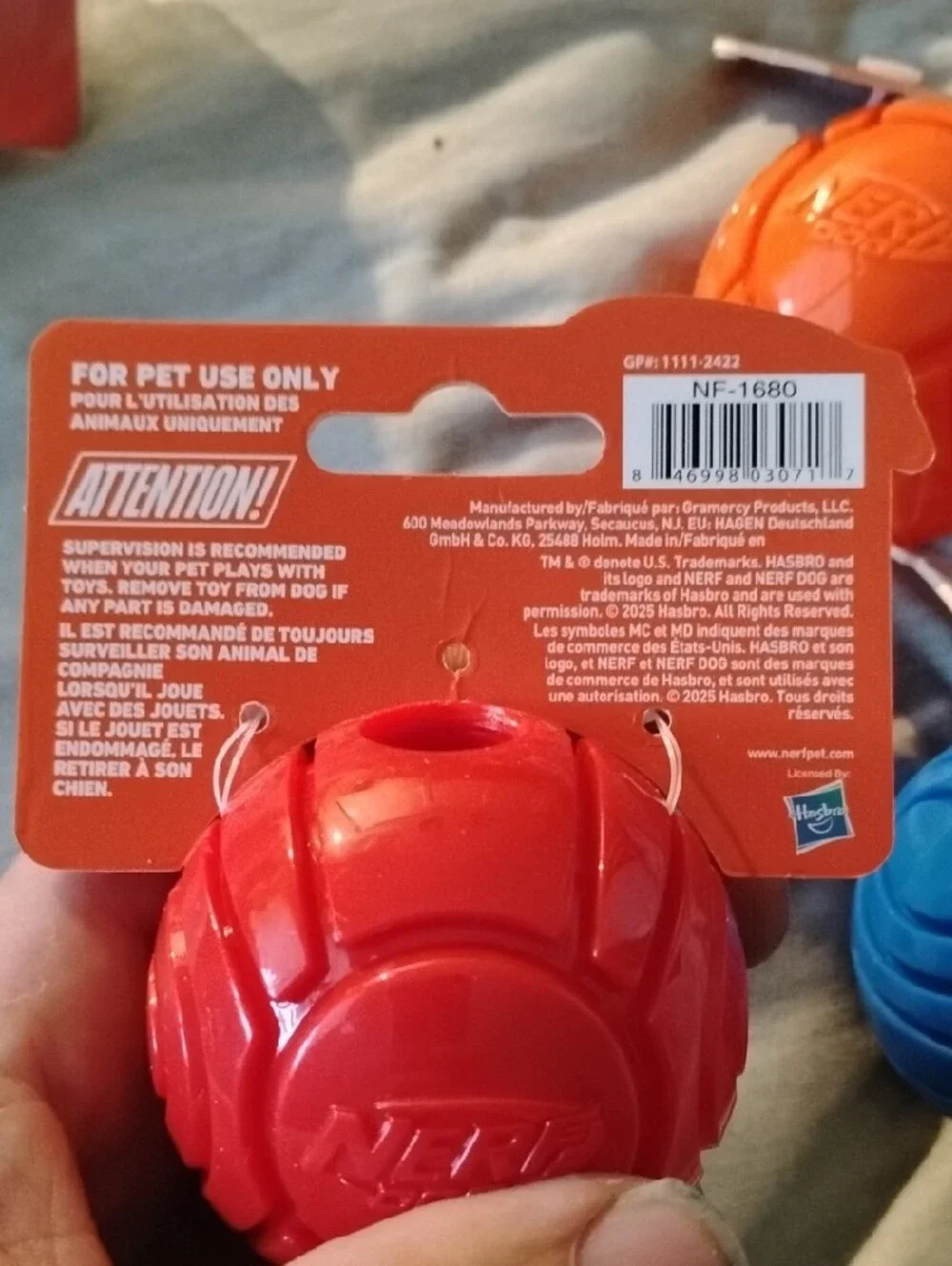 Nerf X-Tra Bounce Dog Balls - Red Orange Blue